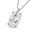 Etched Anchor Dog Tag Pendant with 2mm Box Chain