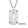 Etched Anchor Dog Tag Pendant with 2mm Box Chain