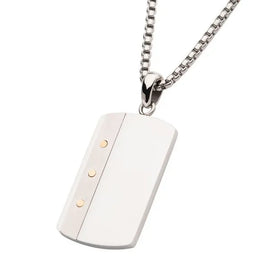 Double Finish Dog Tag Pendant with 2.5mm Box Chain