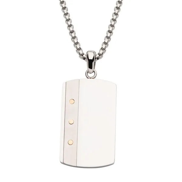 Double Finish Dog Tag Pendant with 2.5mm Box Chain