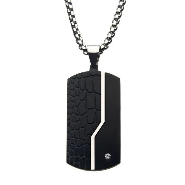 Box Chain Dog Tag Pendant